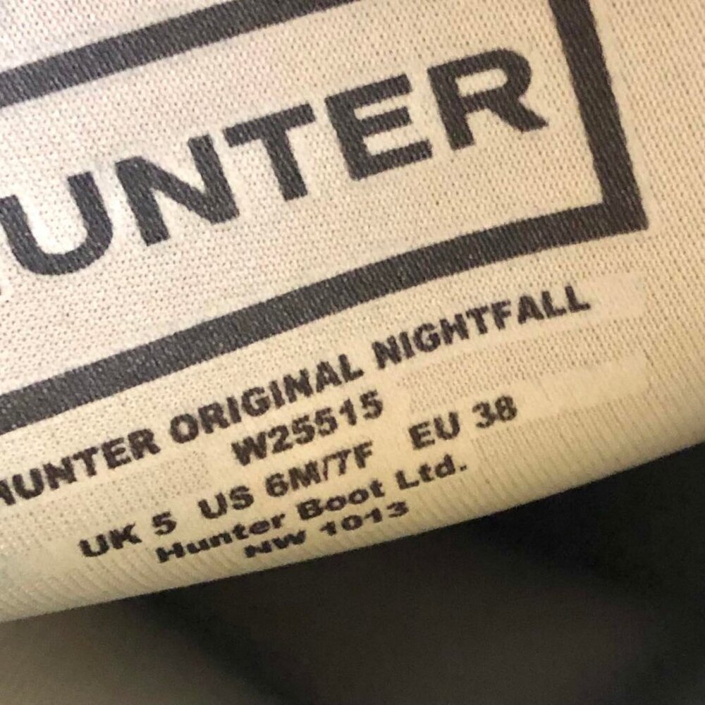 HUNTER ORIGINAL LTD ED Nightfall Tall Rain Boot Wellies Wh\Blk 6 - Picture 7 of 7